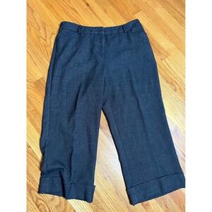 Briggs New York Women's Grey Pinstripe Cropped Career Pants Size 14